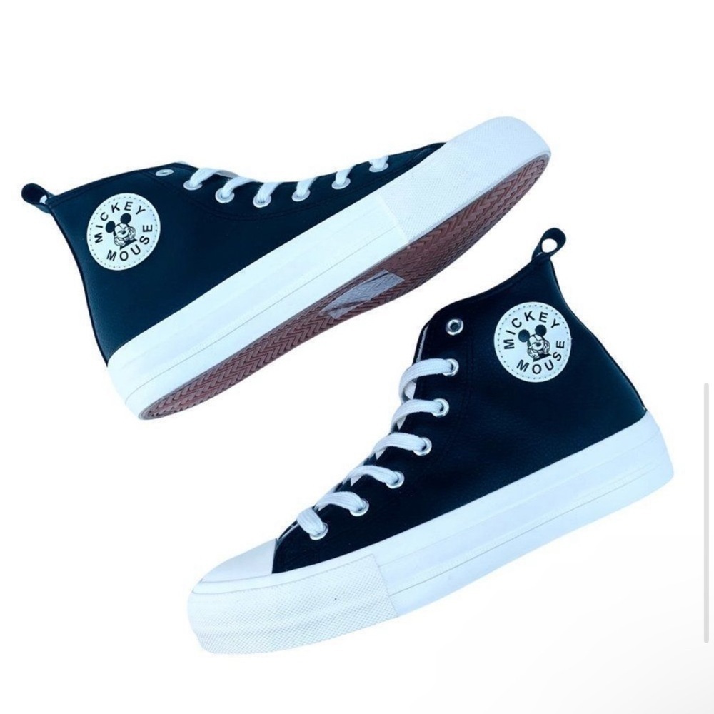 Disney Mickey Mouse Black/White High-Top Sneakers - Picture 5 of 10